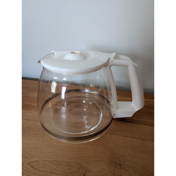 12 Cup Glass Replacement Coffee Pot Carafe Decanter White Handle - Picture 1 of 9
